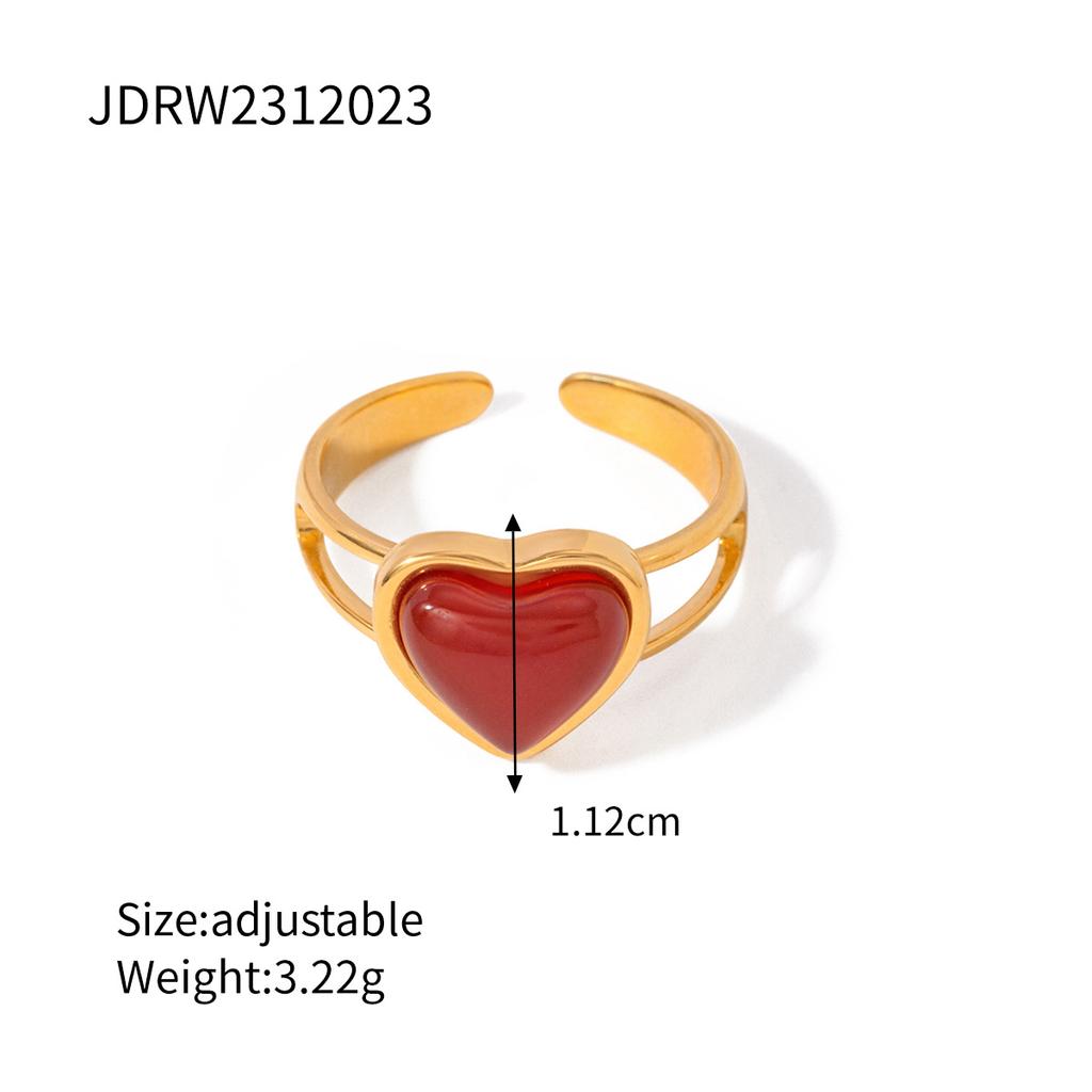 Explosive 18k Gold Stainless Steel Agate Heart Necklace Women's Ins Wind Pearl Love Pendant Necklace