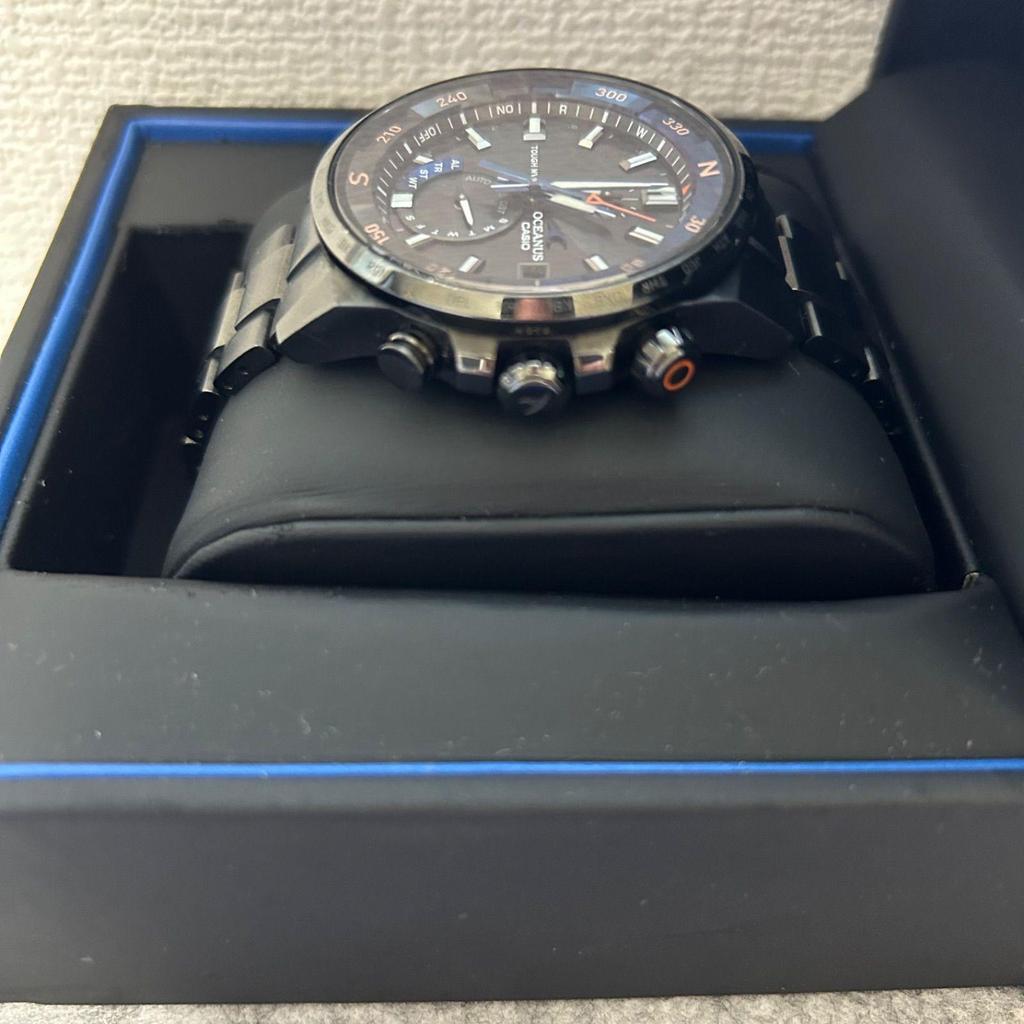 Used [Box is not genuine] OCEANUS CASIO OCW-P1000B-1AJF Radio Solar Titanium All Black Hands OCEANUS