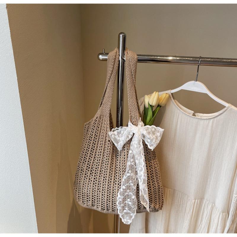 

Spring popular new woven women s bags portable niche design fashion shoulder bag tote bag хаки