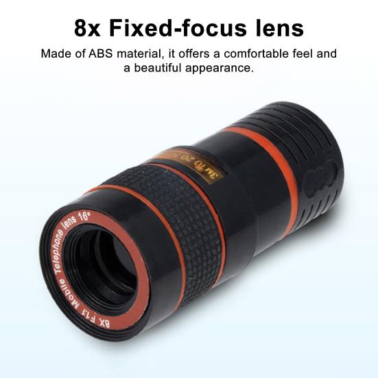 8X Phone Camera Lens with Clip Lightweight Picture Video Taking