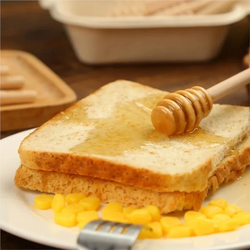 Practical Long Handle Wood Honey Spoon Mixing Stick Dipper For Jar Coffee Milk Tea Supplies Kitchen Tool 8/10/15CM