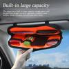 Car Sun Visor Organizer Multi-Pocket Storage For Sunglasses, Cards, Cash, License, Pen & Keys | Auto Interior Accessory With Zipper Net Pocket