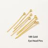100Pcslot 14K 18K Gold Plated 16-50Mm Ball Head Pins Diy Jewelry Making Findings Brass Metal Flat Head Eye Head Pins Supplies