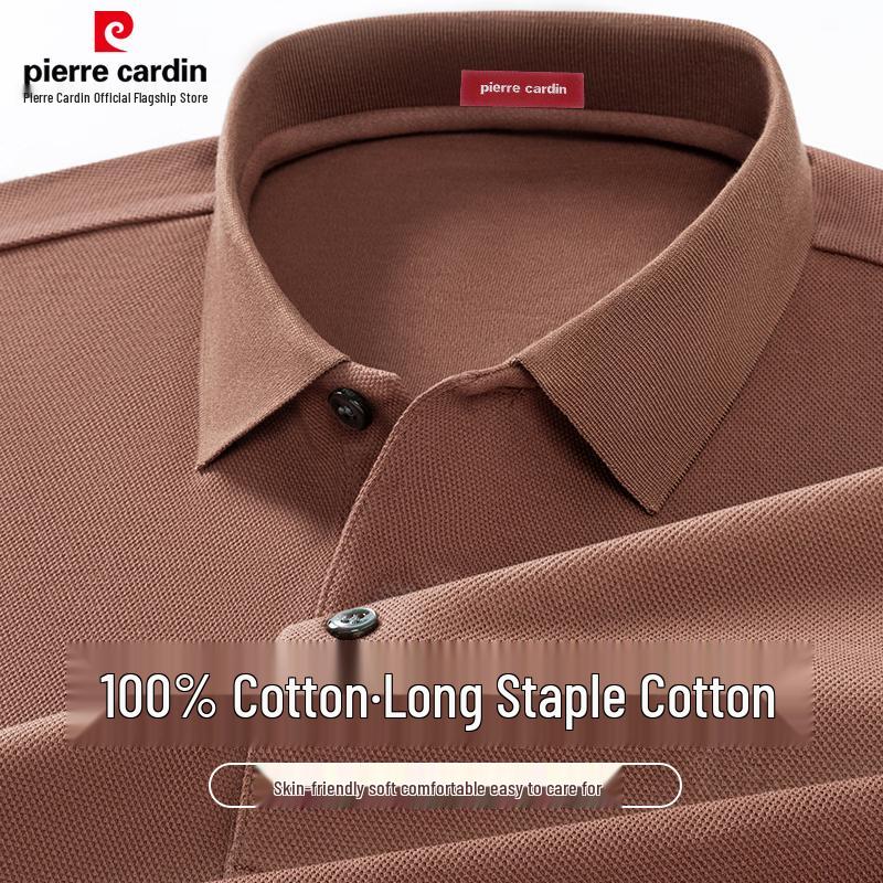 Pierre Cardin Men's 100% Cotton Long-Sleeve Polo Shirt