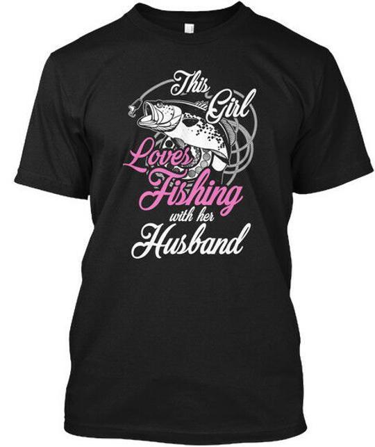 This Girl Loves Fishing With Her Husband T-Shirt Made in the USA Size S to 5XL L