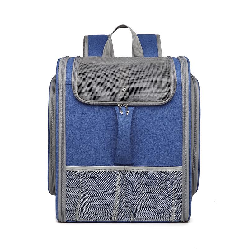 Expandable Cat Carrier Backpack with Side Expansion - Ideal for Travel синий