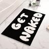 50x80cm Cute Get Naked Bathmat Black and White Bathroom Rugs Non Slip Soft Thick Microfiber Bath Rug Fun Bathroom Decor Washable