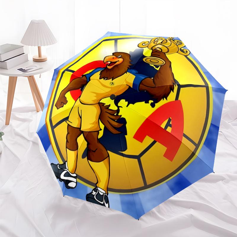Club América Fashionable Automatic Opening/Closing Folding Umbrella. Portable and Foldable, Ideal for Gift, Travel, and Daily Use.