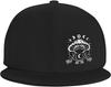 Mushroom Frog Celestial Moon Graphic Flat Bill Cap Unisex Polyester Snapback Trucker Hat
