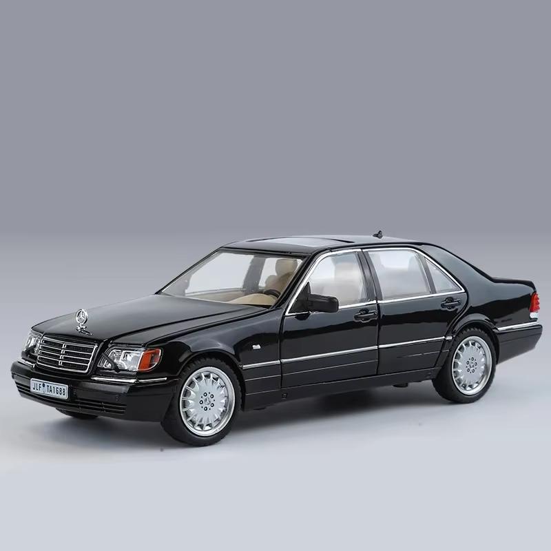 CTEJP1 1:24 Mercedes Benzs W140 S320 Classic Sedan Alloy Scale Car Model Diecast Metal Sound&Light Children Toy Car Vehicles Gift