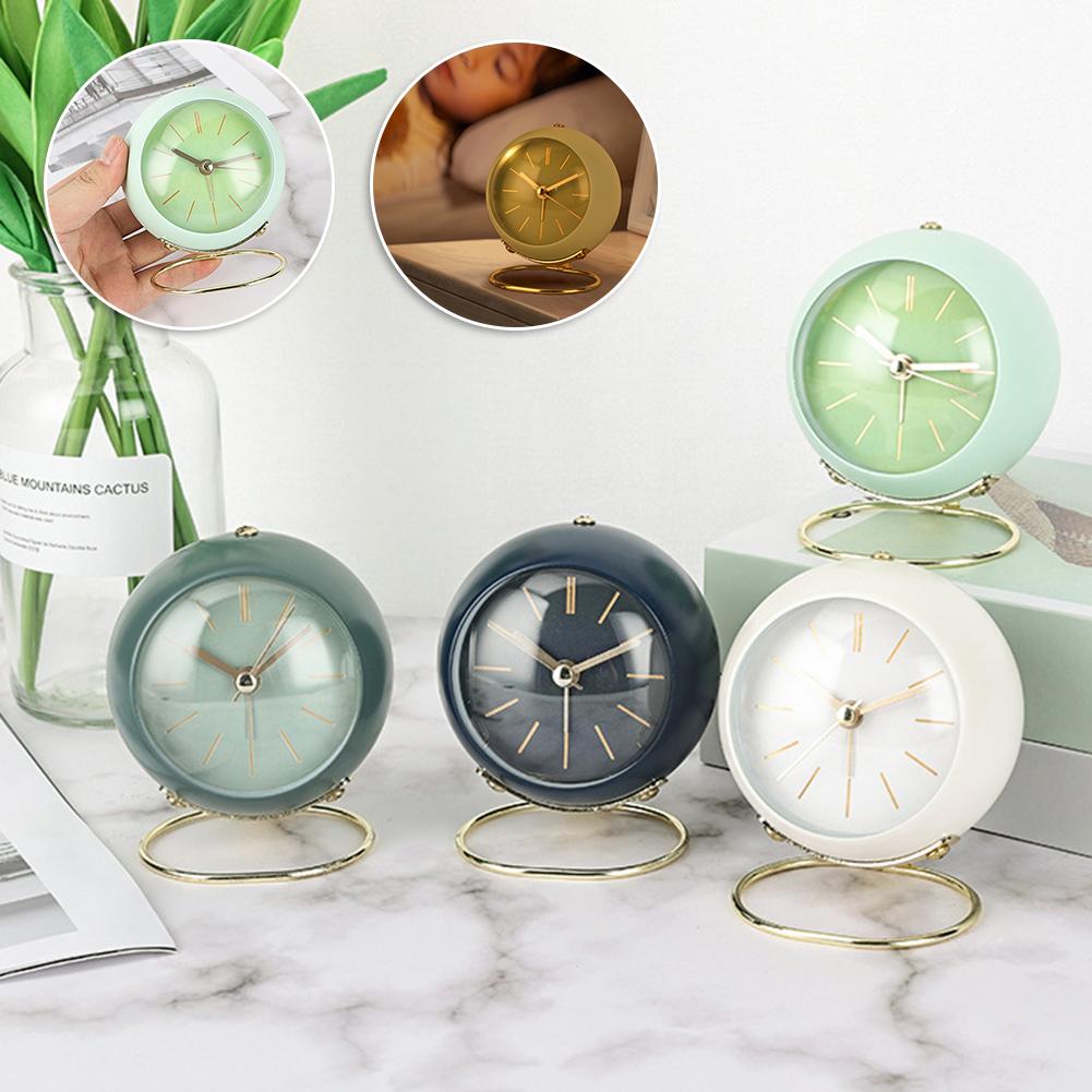 Silents Alarm Clock Loud Bell Alarm Clocks Classic Simple Small Table Clock with Night Light for Kids Bedside Bedroom
