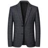 Spring Autumn Men's Plaid Blazers Smart Casual Formal Suits Jackets Coat Men Fashion Slim Fit Turn Down Collar Blazers Outerwear