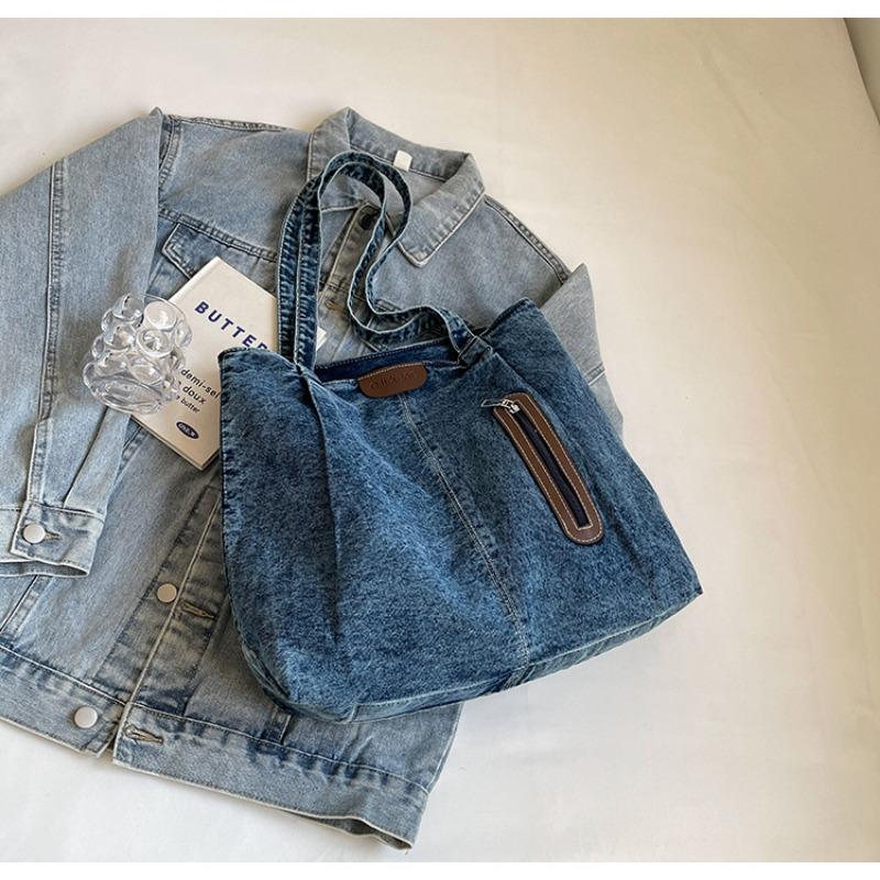 Casual Large-capacity Denim Tote Bag Versatile Shoulder Bag