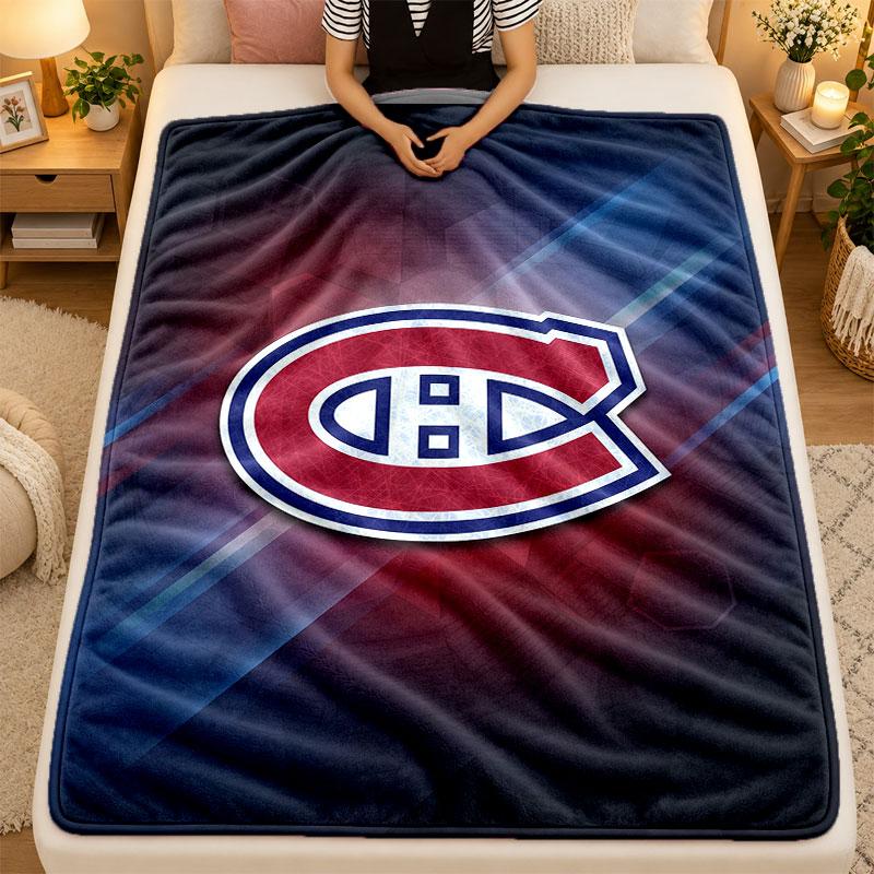 Flannel BlanketMontreal Canadiens Warm Soft Throw Blanket for Indoor Sofa Bed Living Room Use