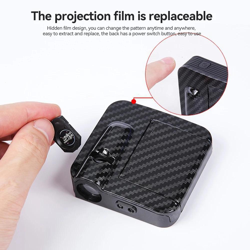 2/4PCS Car Door Welcome Light 2/4Pcs LED Angel Wings Projector Lamps Door Shadow Lights ABS Wireless No Punching Required