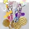 999 Pure Gold Flake Lollipop Pendant Keychain - Valentine's Day Gift for Her