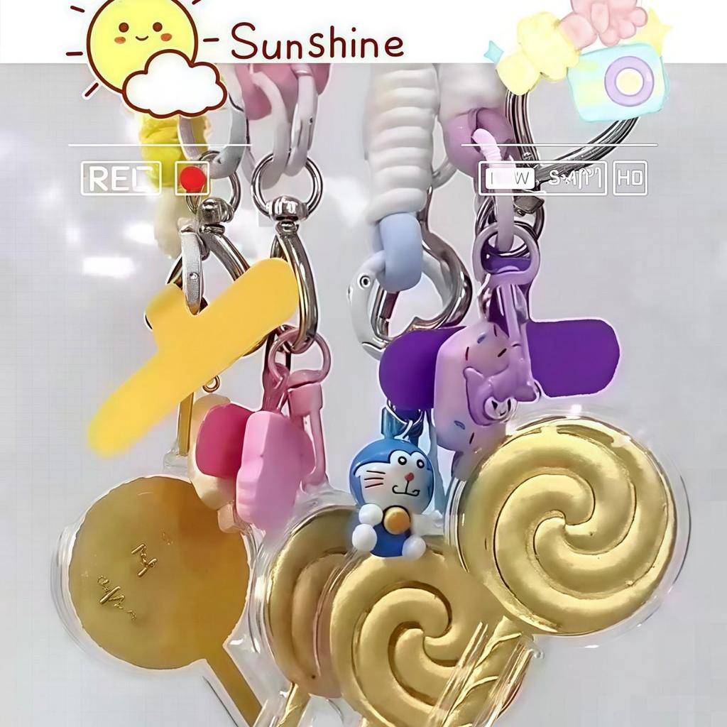 999 Pure Gold Flake Lollipop Pendant Keychain - Valentine's Day Gift for Her