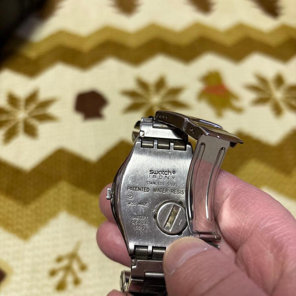 Used [Used item] Swatch watch red stainless steel red dial bracelet pair