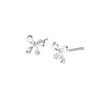 S925 Sterling Silver Bow & Star Stud Earrings - Simple, Versatile, Sweet, High-End Style for Women