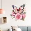 Butterflies Plants Flowers Wall Sticker Bathroom Toilet Decor Decals Living Room Cabinet Home Decoration Self Adhesive Mura