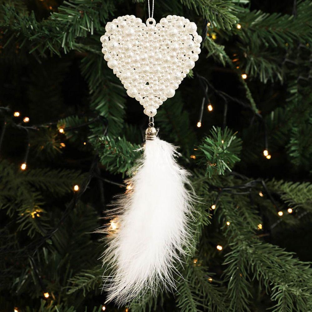 Delicate Plastic Christmas Tree Feather Pendant Angel Snowflake Christmas Hanging Decoration Elk Feather Hanging Ornament Xmas