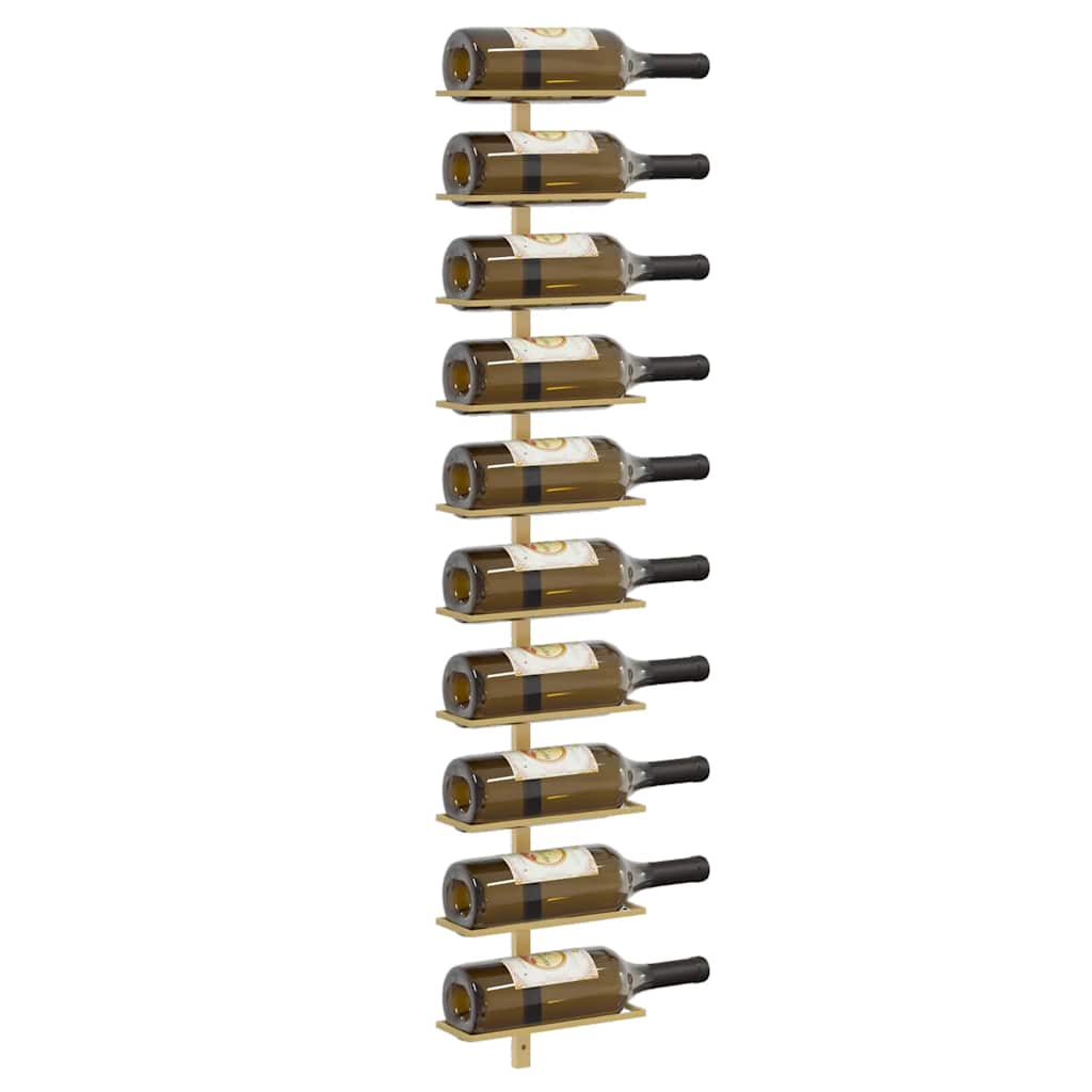 Vidaxl Wall Mount For 10 Wine Bottles, Gold, Metal