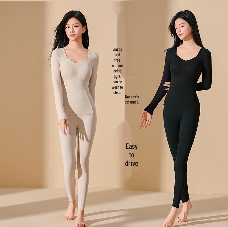 Women's Graphene Heated Long Sleeve Underwear Set with Padded Top & Leggings