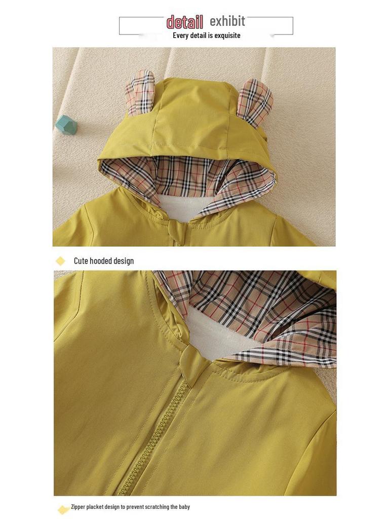 Super Cute Cartoon Baby Romper - Windproof for Spring & Autumn Outings