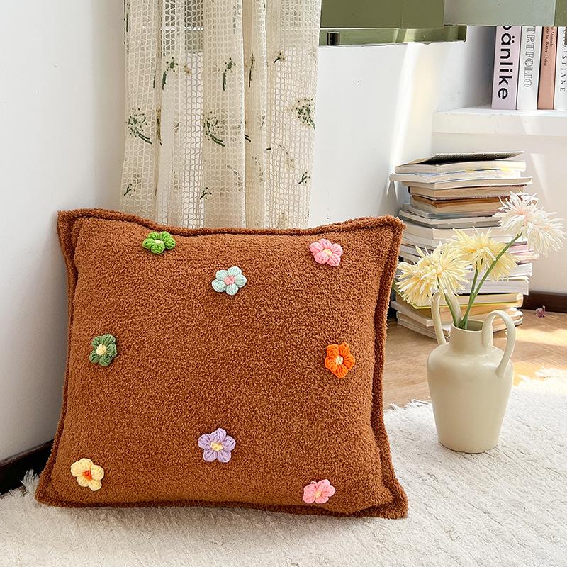 

3D Цветочная наволочка и наволочка для дивана, изголовья кровати, поясничной поддержки - Простая декоративная подушка 1pc pillowcase кофейный