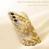 Butterfly Electric Gold Plated Glass Phone Case Suitable for Samsung GalaxyS26 S25 S24 S23 S22 S20FE/Ultra/Plus Anti Fingerprint
