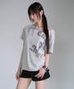 PRENDA Ribbon Tie Eyelet Striped Tee Ivory