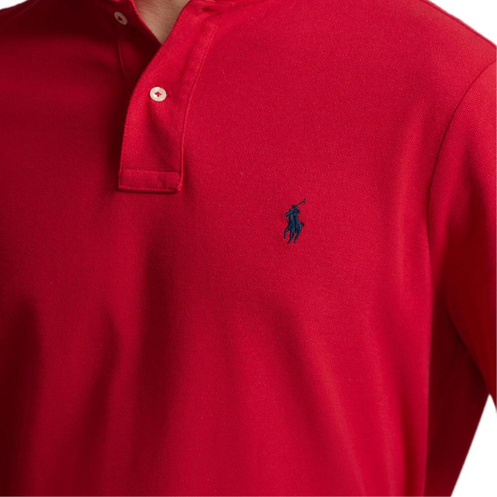 Polo Ralph Lauren Solid Color Polo Collar Short Sleeve Polo Shirt Men Tops Red 710666997-003
