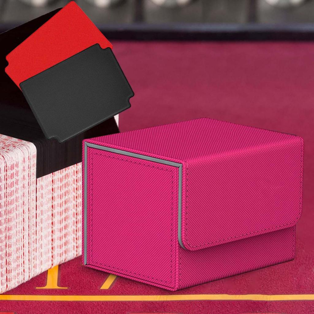 Card Deck Storage Box Protection with 2 Dividers Dice Collectible Game