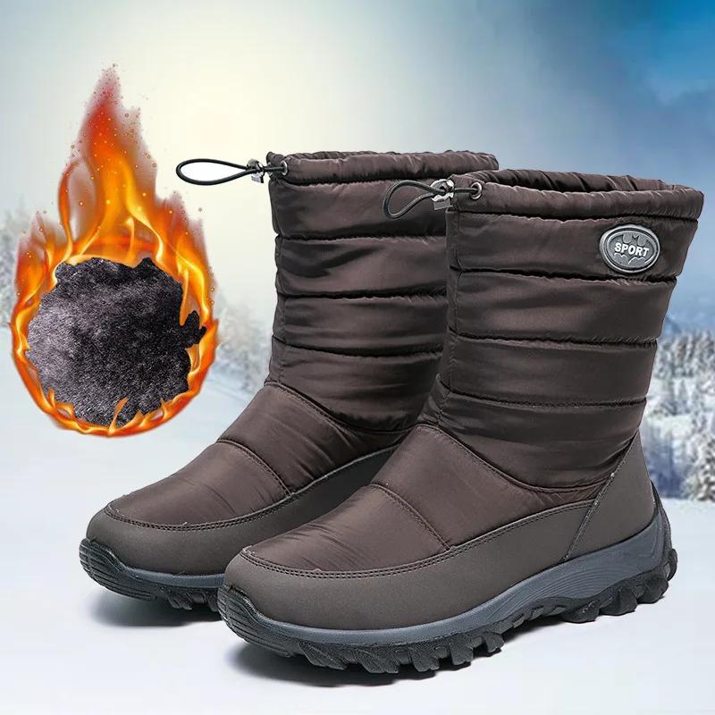 New Snow Boots Women Platform Boots Non-slip Winter Shoes Fur Warm Ankle Boots for Women Outdoor Wedges Waterproof Cotton