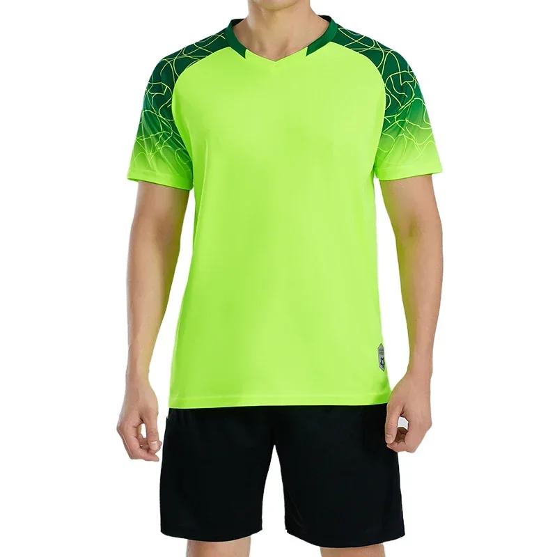 Soccer Jersey Set for Men Soccer Tracksuit Jersey Kit Quick Drying Breathable Man Children Team Training Football Uniform
