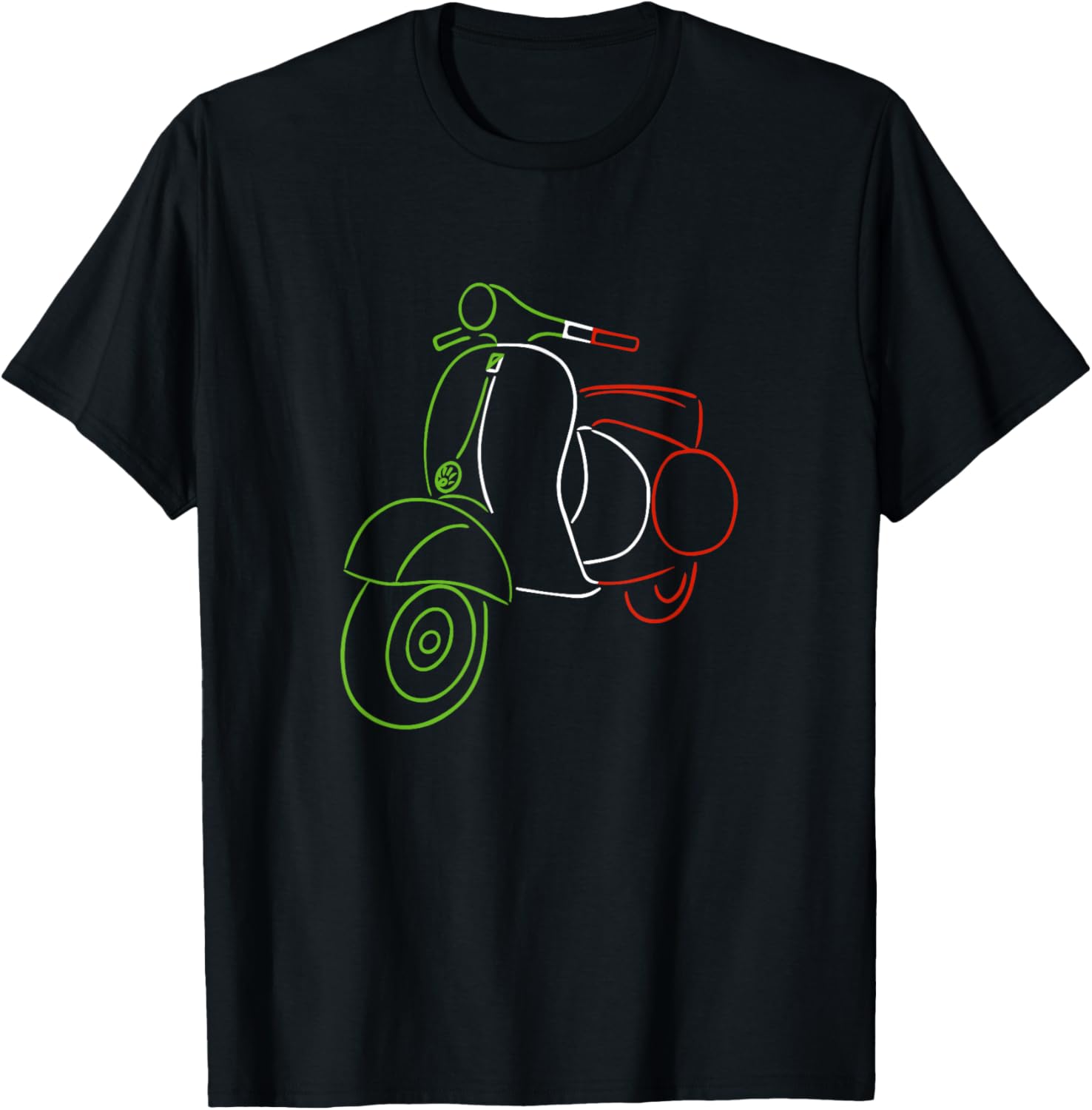 

Vintage Motor Scooter in Italy Flag Colors T-Shirt S разноцветный