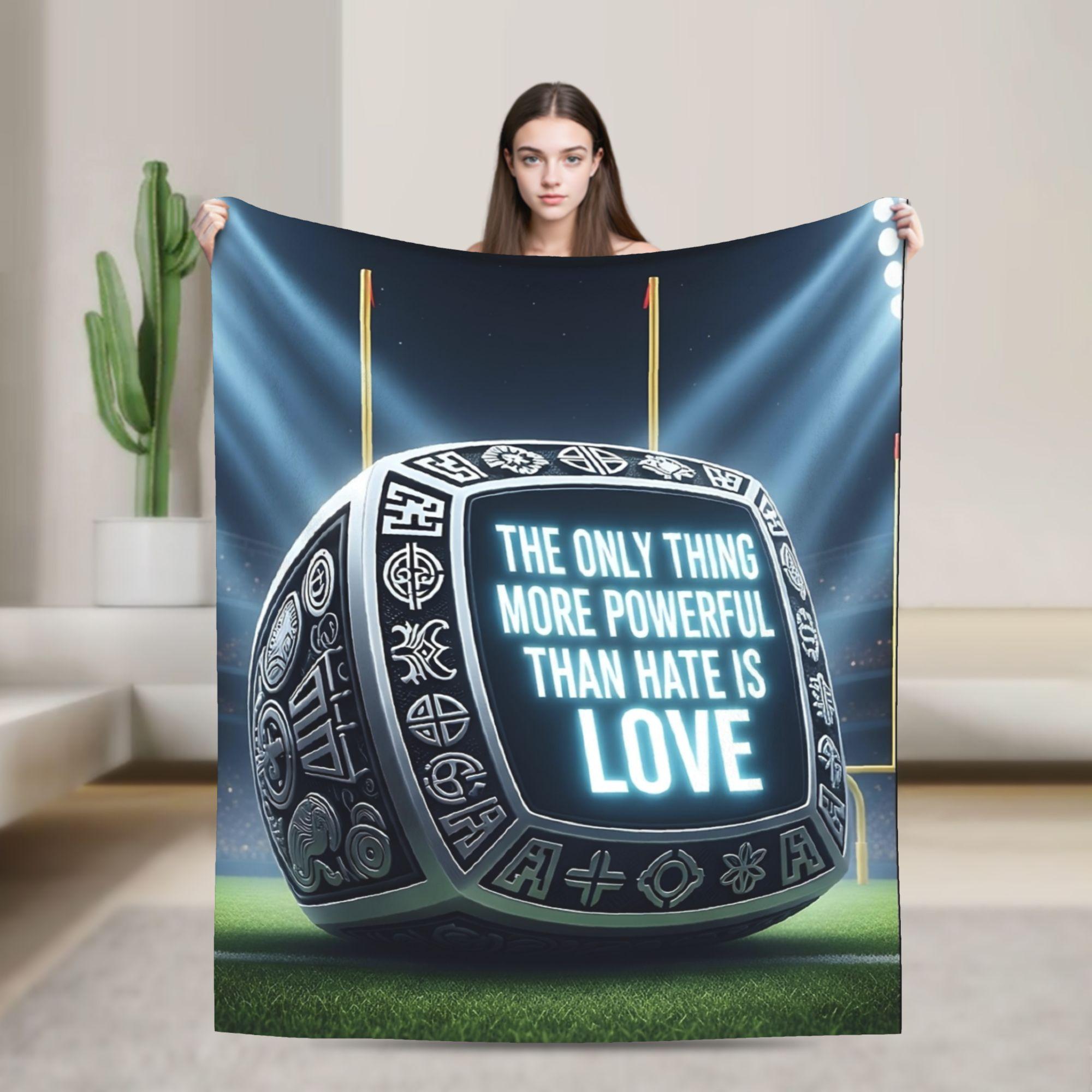 

The Only Thing More Powerful Than Hate Is Love Stadium Unity Concept Blankets Coral Fleece Plush Throw Blanket for Bed Quilt 75x90cm