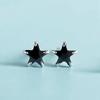 Ruifan Small Star Black Cubic Zircon Stud Earrings for Women Silver 925 Trendy Lady Jewelry New Official-website