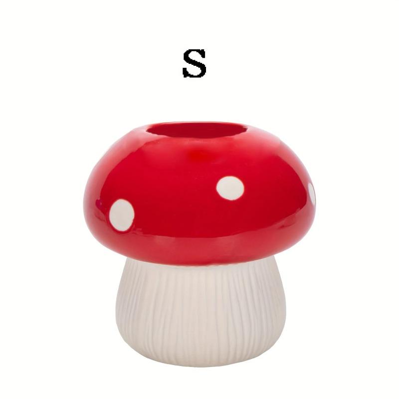 

1pc Large Caliber Resin Modern Style Mushroom Vase Cute Home Decor Accent Tabletop Display Gift