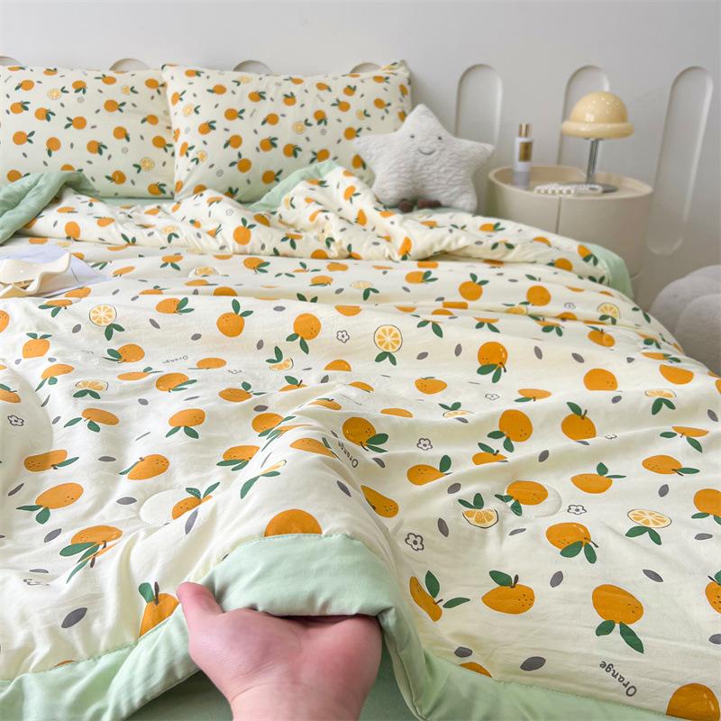 Leichte Baumwoll-Sommerdecke Sichere Kühlende Decke Einzelgröße Maschinenwaschbar Atmungsaktive Bettwäsche für Wohnheim Klimaanlage Nutzung
