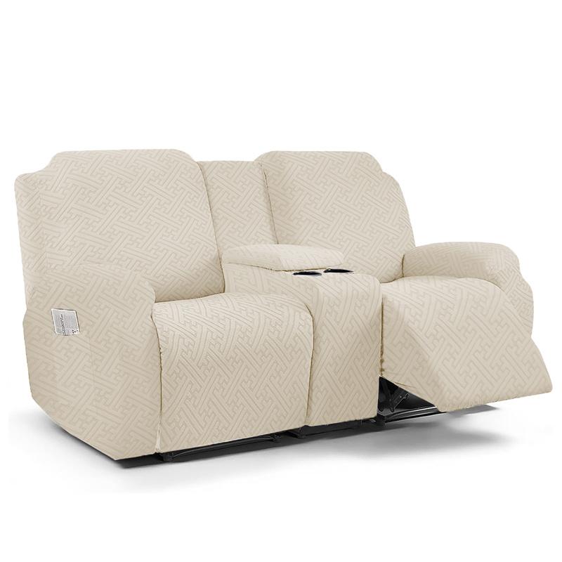 2Set Nordic Jacquard Split Recliner Armchair Cover With Cup Holder Anti-Slip Sofa Slipcover Relax Couch Covers For Living Room