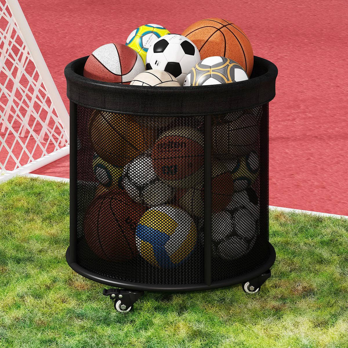 Ball storage rack household basketball storage rack indoor floor to floor folding football and volleyball storage basket чёрный 22100₽
