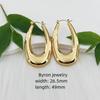 High Quality Women 18k Gold Plated Stainless Steel Huggie Earrings Hypoallergenic Jewelry Screw Twisted C-shape Hoop Earrings