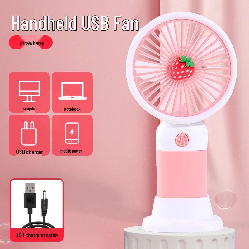 Portable Mini Handheld USB Fan with Powerful Wind and Desktop Stand