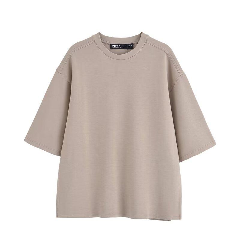 Kaslead New Women clothes Western Style Fashion round Neck T-shirt Casual Trousers 4174190 4174191