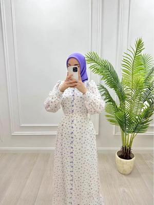 La mode des femmes: Robe florale ample style doux à lacets pour femme musulmane Printemps & Automne 2025