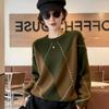 ZOSOUL Luźny sweter z dzianiny argyle