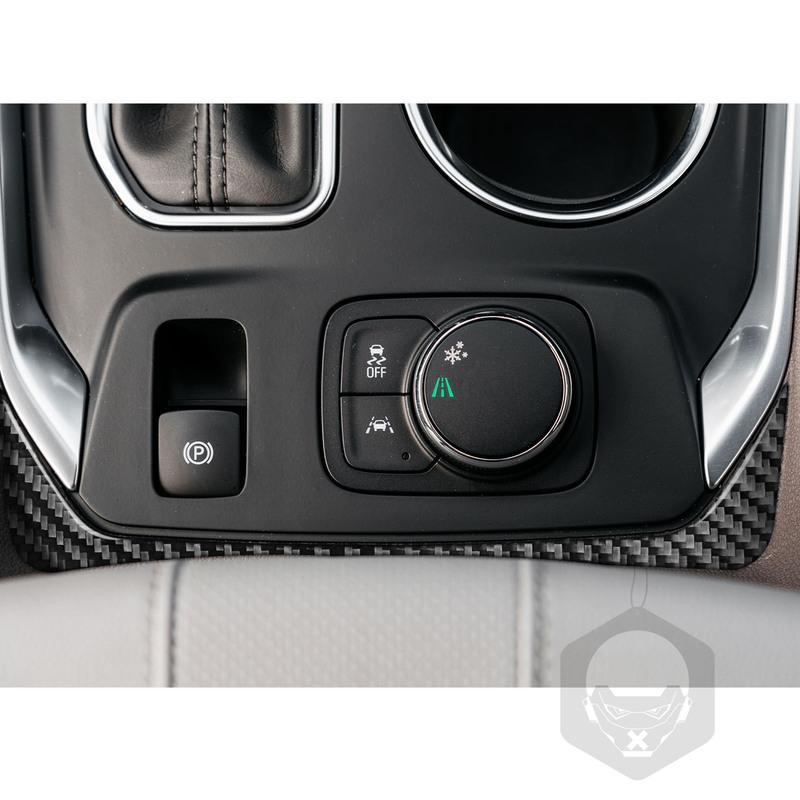 For Chevrolet Traverse RS LT 2018- Real Carbon Fiber Sticker Central Gear Shift Outer Frame Panel Car Accessories Decorative