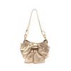 Used Yves Saint Laurent Rive Gauche Sac Bow Ribbon Shoulder Bag Leather Gold Used Women