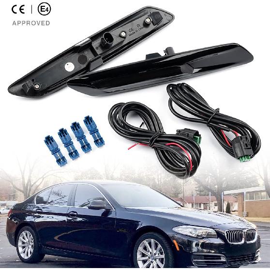 

NSLUMO Sequential Amber LED Side Marker Lights Compatible w/B MW 5 Series F10 LCI 528i 530i 535i 550i Smoked Lens Led Dynamic Turn Signal Lamps